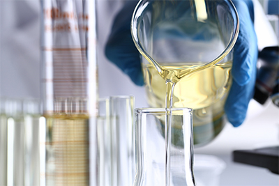 Liquid fuel in laboratory flask