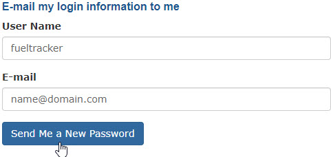 Requesting a new password